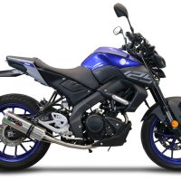 Pot echappement compatible avec Yamaha Mt 125 2020-2020, M3 Inox , Homologué et légal, système d'échappement complet avec catalyseur et db killer amovible 