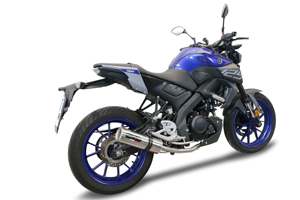 Pot echappement compatible avec Yamaha Mt 125 2020-2020, M3 Inox , Homologué et légal, système d'échappement complet avec catalyseur et db killer amovible 