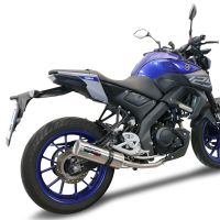 Pot echappement compatible avec Yamaha Mt 125 2020-2020, M3 Inox , Homologué et légal, système d'échappement complet avec catalyseur et db killer amovible 
