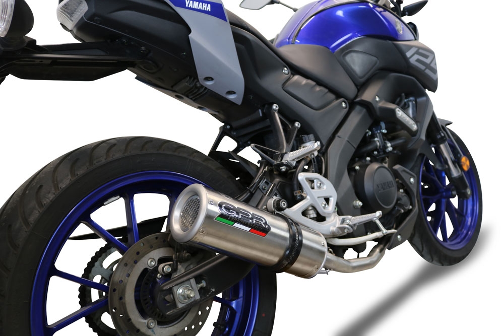 Pot echappement compatible avec Yamaha Mt 125 2020-2020, M3 Inox , Homologué et légal, système d'échappement complet avec catalyseur et db killer amovible 