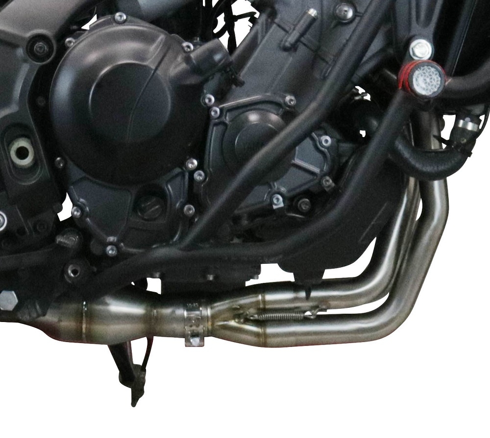 Pot echappement compatible avec Yamaha Tracer 9 2021-2024, M3 Poppy , Homologué et légal, système d'échappement complet avec catalyseur et db killer amovible 