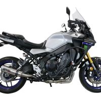 Pot echappement compatible avec Yamaha Tracer 9 2021-2024, M3 Inox , Homologué et légal, système d'échappement complet avec catalyseur et db killer amovible 