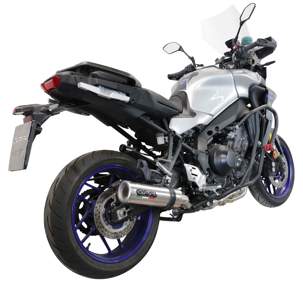 Pot echappement compatible avec Yamaha Tracer 9 2021-2024, M3 Inox , Homologué et légal, système d'échappement complet avec catalyseur et db killer amovible 