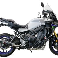 Pot echappement compatible avec Yamaha Tracer 9 2021-2024, M3 Poppy , Homologué et légal, système d'échappement complet avec catalyseur et db killer amovible 