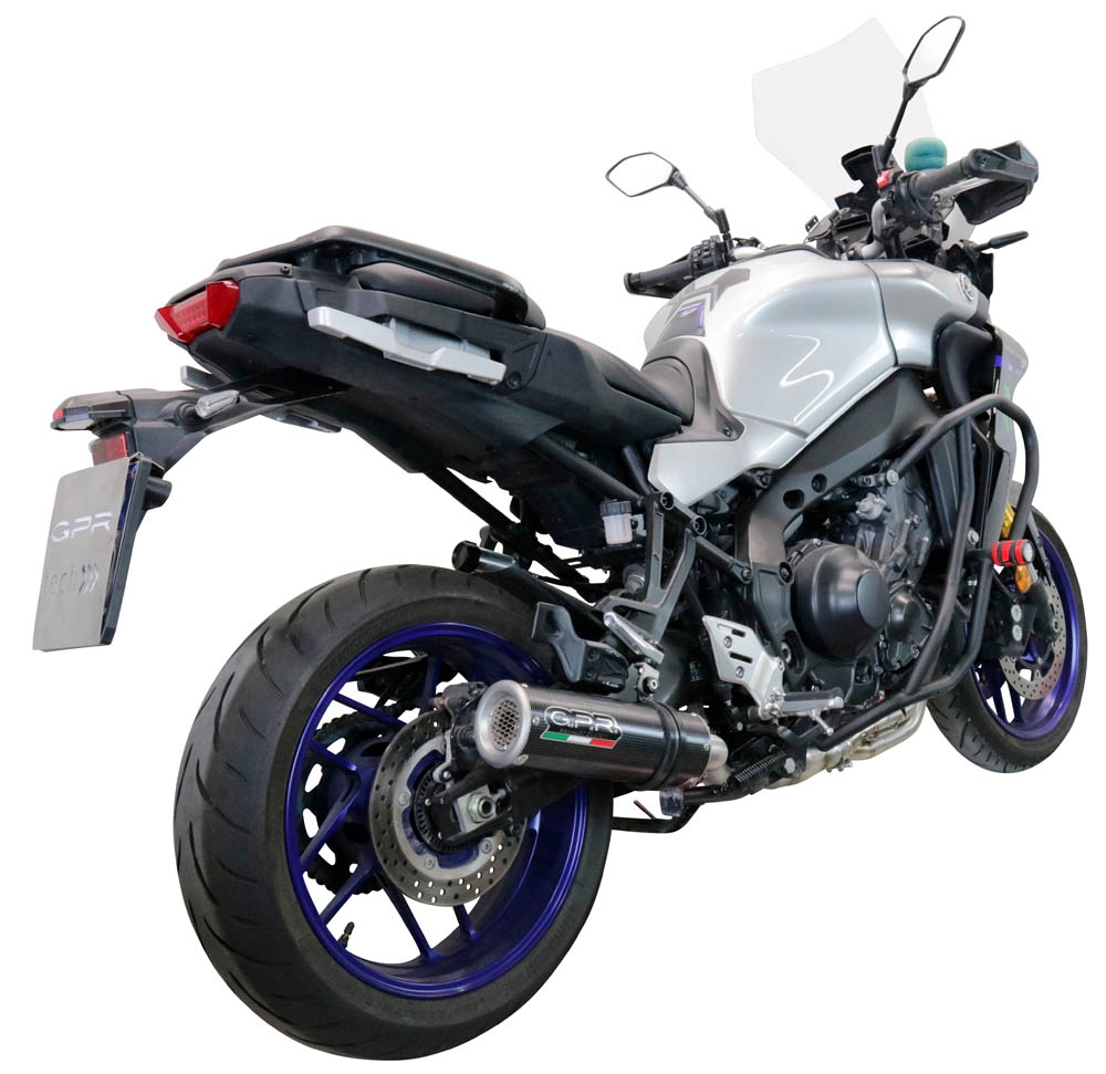 Pot echappement compatible avec Yamaha Tracer 9 2021-2024, M3 Poppy , Homologué et légal, système d'échappement complet avec catalyseur et db killer amovible 