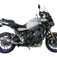Pot echappement compatible avec Yamaha Tracer 9 2021-2024, Satinox , Homologué et légal, système d'échappement complet avec catalyseur et db killer amovible 