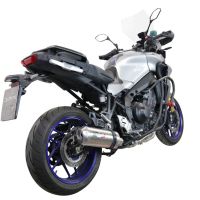 Pot echappement compatible avec Yamaha Tracer 9 2021-2024, Satinox , Homologué et légal, système d'échappement complet avec catalyseur et db killer amovible 