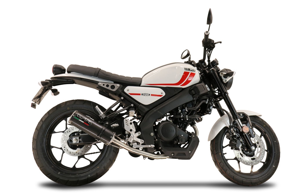 Pot echappement compatible avec Yamaha XSR 125 2021-2025, M3 Poppy , Homologué et légal, système d'échappement complet avec catalyseur et db killer amovible 