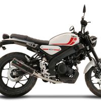 Pot echappement compatible avec Yamaha XSR 125 2021-2025, M3 Poppy , Homologué et légal, système d'échappement complet avec catalyseur et db killer amovible 