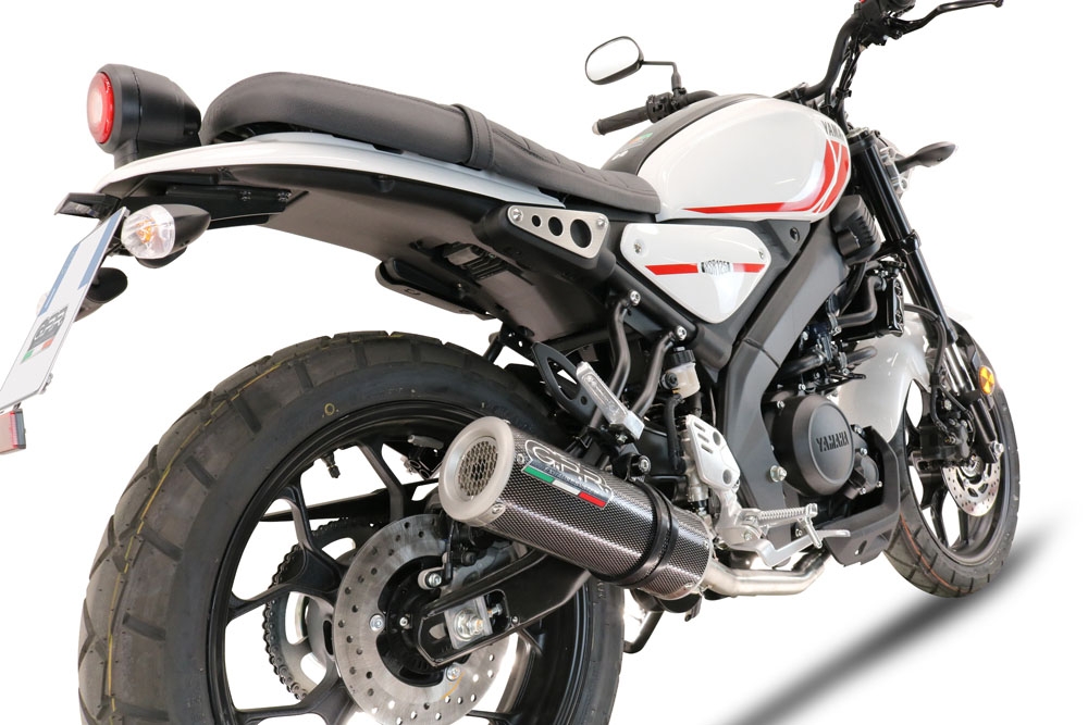 Pot echappement compatible avec Yamaha XSR 125 2021-2025, M3 Poppy , Homologué et légal, système d'échappement complet avec catalyseur et db killer amovible 