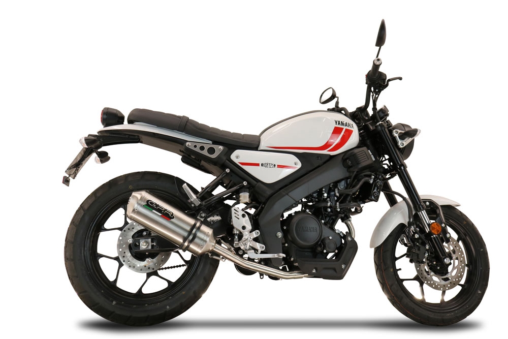 Pot echappement compatible avec Yamaha XSR 125 2021-2025, Satinox , Homologué et légal, système d'échappement complet avec catalyseur et db killer amovible 