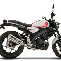 Pot echappement compatible avec Yamaha XSR 125 2021-2025, Satinox , Homologué et légal, système d'échappement complet avec catalyseur et db killer amovible 