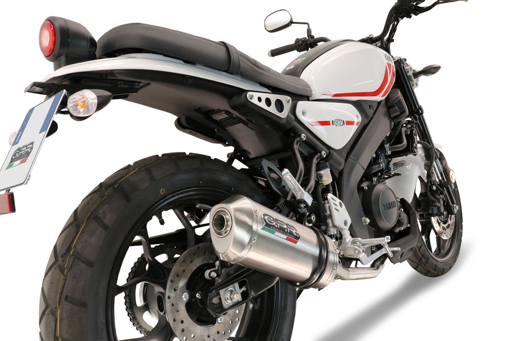 Pot echappement compatible avec Yamaha XSR 125 2021-2025, Satinox , Homologué et légal, système d'échappement complet avec catalyseur et db killer amovible 