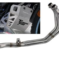 Pot echappement compatible avec Yamaha Tenere 700 2019-2020, Decatalizzatore + Paracoppa Titanio, Décatalyseur plus plaque de protection moteur en titane 