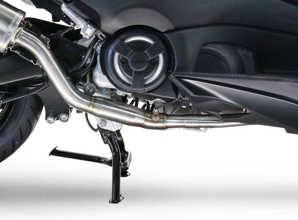 GPR pot echappement compatible avec  Yamaha T-Max 560 2022-2024, Dual Inox, Homologué et légal, système d'échappement complet avec catalyseur et db killer amovible 
