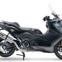GPR pot echappement compatible avec  Yamaha T-Max 560 2022-2024, Dual Inox, Homologué et légal, système d'échappement complet avec catalyseur et db killer amovible 