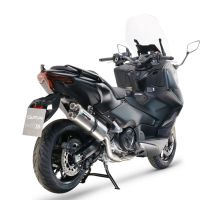 GPR pot echappement compatible avec  Yamaha T-Max 560 2022-2024, Dual Inox, Homologué et légal, système d'échappement complet avec catalyseur et db killer amovible 