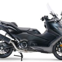 GPR pot echappement compatible avec  Yamaha T-Max 560 2022-2024, Furore Evo4 Nero, Homologué et légal, système d'échappement complet avec catalyseur et db killer amovible 