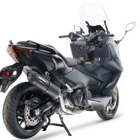 GPR pot echappement compatible avec  Yamaha T-Max 560 2022-2024, Furore Evo4 Nero, Homologué et légal, système d'échappement complet avec catalyseur et db killer amovible 