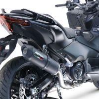GPR pot echappement compatible avec  Yamaha T-Max 560 2022-2024, Furore Evo4 Nero, Homologué et légal, système d'échappement complet avec catalyseur et db killer amovible 