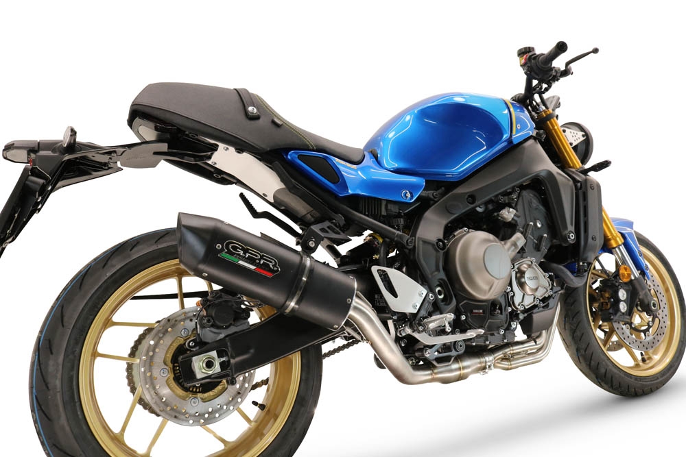 Pot echappement compatible avec Yamaha XSR900 2022-2024, Furore Evo4 Nero, Homologué et légal, système d'échappement complet avec catalyseur et db killer amovible 