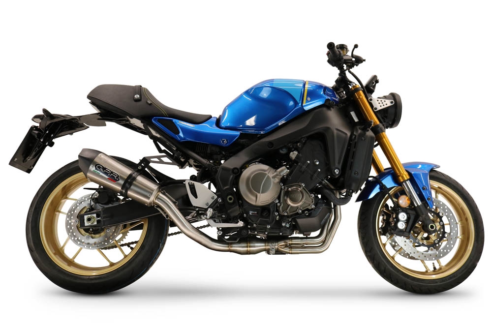 Pot echappement compatible avec Yamaha XSR900 2022-2024, GP Evo4 Titanium, Homologué et légal, système d'échappement complet avec catalyseur et db killer amovible 
