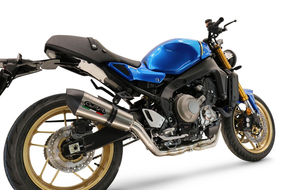 Pot echappement compatible avec Yamaha XSR900 2022-2024, GP Evo4 Titanium, Homologué et légal, système d'échappement complet avec catalyseur et db killer amovible 