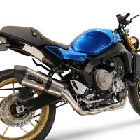 Pot echappement compatible avec Yamaha XSR900 2022-2024, GP Evo4 Titanium, Homologué et légal, système d'échappement complet avec catalyseur et db killer amovible 