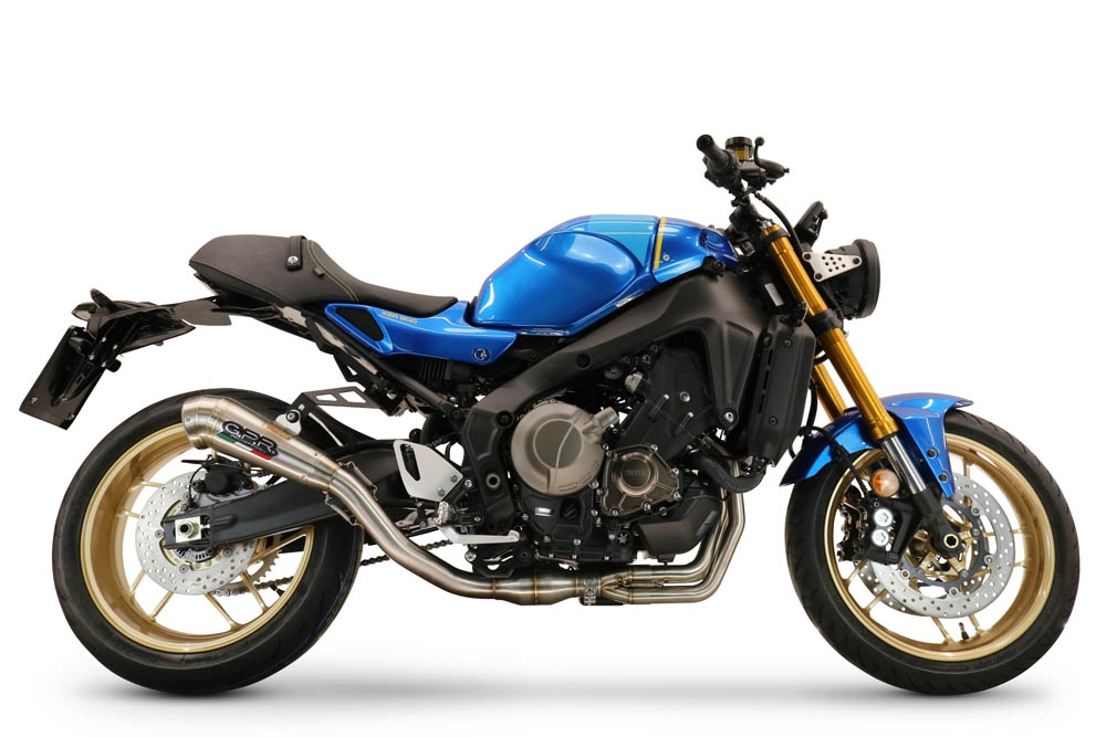 Pot echappement compatible avec Yamaha XSR900 2022-2024, Powercone Evo, Homologué et légal, système d'échappement complet avec catalyseur et db killer amovible 
