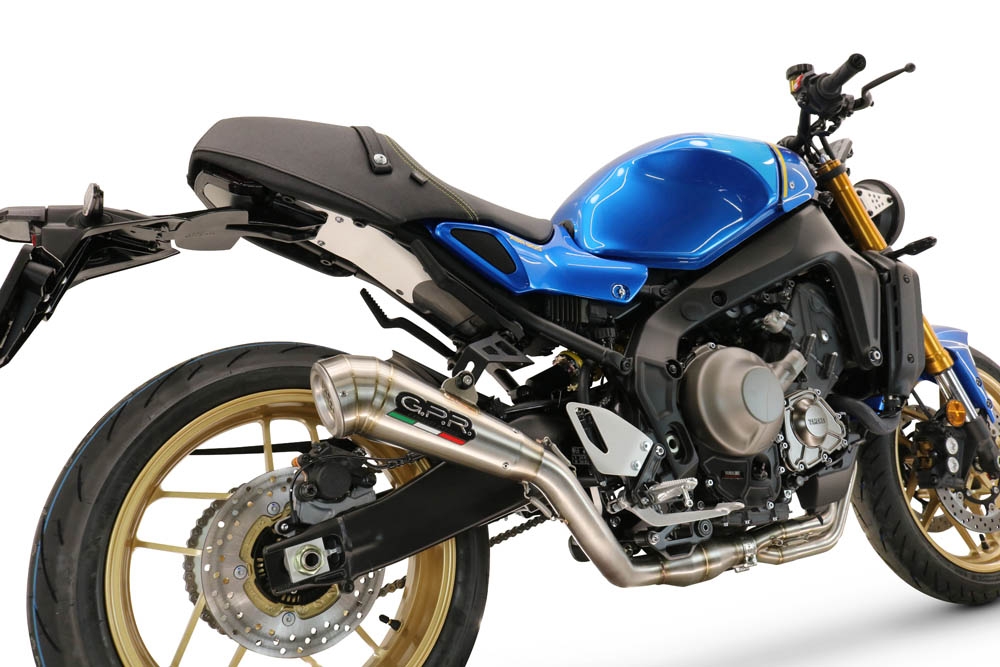 Pot echappement compatible avec Yamaha XSR900 2022-2024, Powercone Evo, Homologué et légal, système d'échappement complet avec catalyseur et db killer amovible 