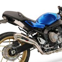 Pot echappement compatible avec Yamaha XSR900 2022-2024, Powercone Evo, Homologué et légal, système d'échappement complet avec catalyseur et db killer amovible 