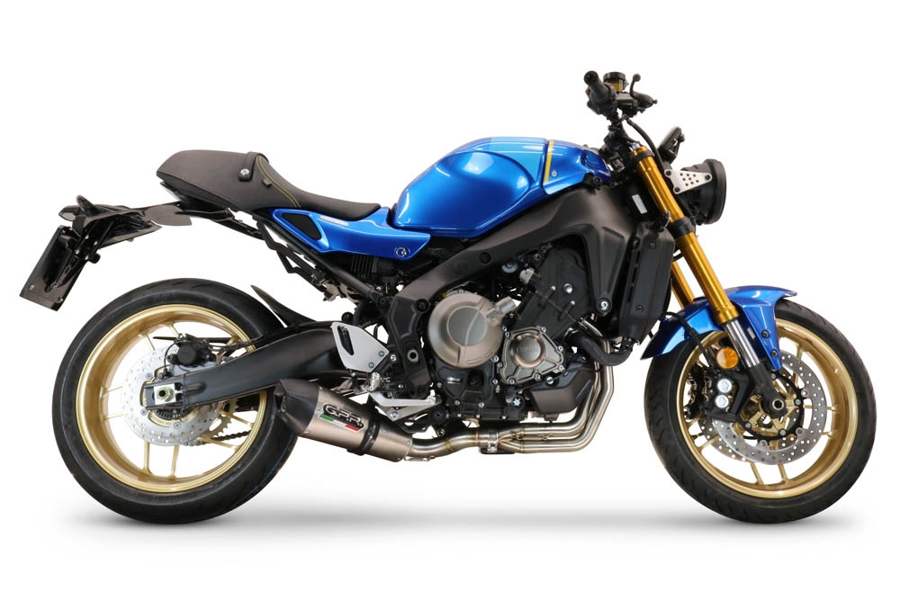 Pot echappement compatible avec Yamaha XSR900 2016-2021, GP Evo4 Titanium, Homologué et légal, système d'échappement complet avec catalyseur et db killer amovible 