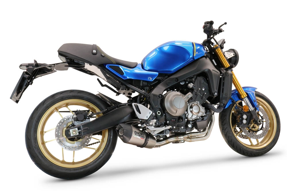 Pot echappement compatible avec Yamaha XSR900 2016-2021, GP Evo4 Titanium, Homologué et légal, système d'échappement complet avec catalyseur et db killer amovible 
