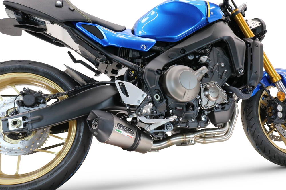 Pot echappement compatible avec Yamaha XSR900 2016-2021, GP Evo4 Titanium, Homologué et légal, système d'échappement complet avec catalyseur et db killer amovible 