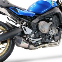 Pot echappement compatible avec Yamaha XSR900 2016-2021, GP Evo4 Titanium, Homologué et légal, système d'échappement complet avec catalyseur et db killer amovible 