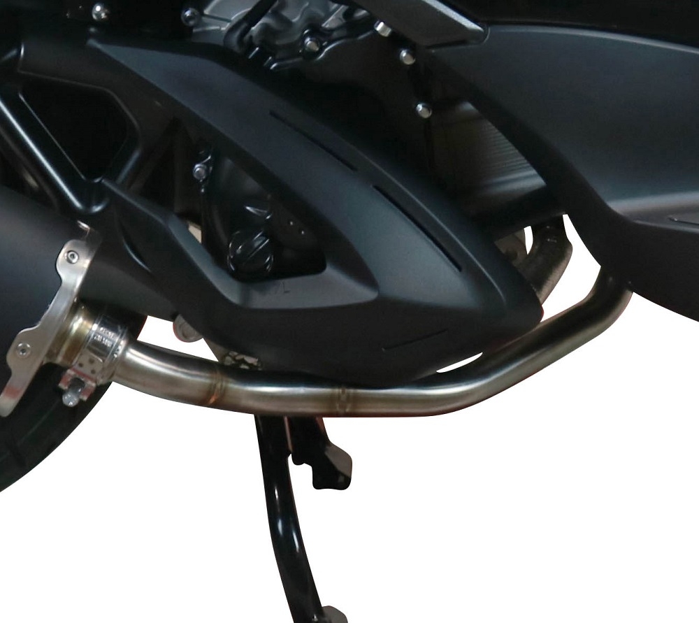 Pot echappement compatible avec Zontes M 310 2021-2024, Evo4 Road Inox, Homologué et légal, système d'échappement complet avec catalyseur et db killer amovible 