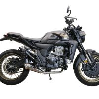 Pot echappement compatible avec Zontes 350 T2 ADV 2022-2024, Powercone Evo, Pot d'échappement complet racing, compris de collecteur et db killer amovible, sans homologation 