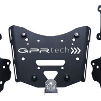 Top case en aluminium, couleur argent avec  porte-bagases y plaque spécifique Top-case GPR TECH compatible avec  Zontes E 350 2023/2024