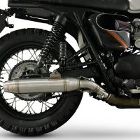 Pot echappement compatible avec Triumph BONNEVILLE T100 2001-2014, Deeptone Inox, Paire de pot d'échappement homologuées, livrées avec db killer amovible, catalyseurs et raccords spécifiques 