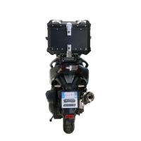 Top case GPR TECH compatible with  Sym ADX 300 2024/2026 e5 Plus Top Case Alpitech en aluminium, couleur noire avec plaque spécifique incluse Capacité Litres 35