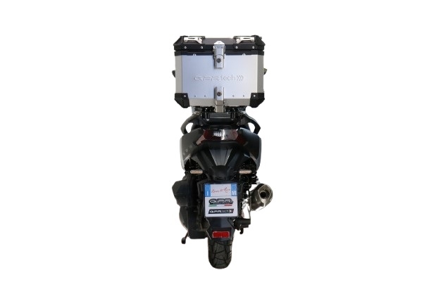 Top case GPR TECH compatible with  Sym ADX 300 2024/2026 e5 Plus Top Case Alpitech en aluminium, couleur argent avec plaque spécifique incluse Capacité Litres 26