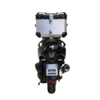 Top case GPR TECH compatible with  Sym ADX 300 2024/2026 e5 Plus Top Case Alpitech en aluminium, couleur argent avec plaque spécifique incluse Capacité Litres 26