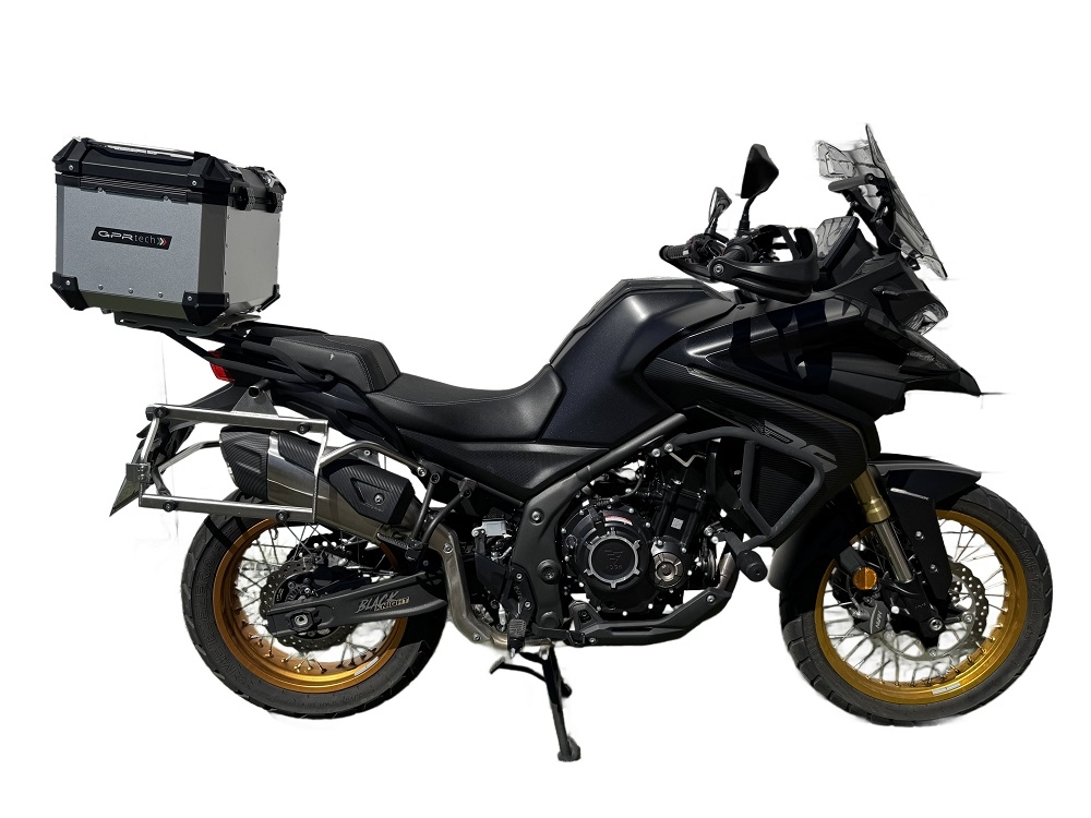 Top case GPR TECH compatible with  Voge 525DSX 2023/2025 e5 Top Case Alpitech en aluminium, couleur argent avec plaque spécifique incluse Capacité Litres 35