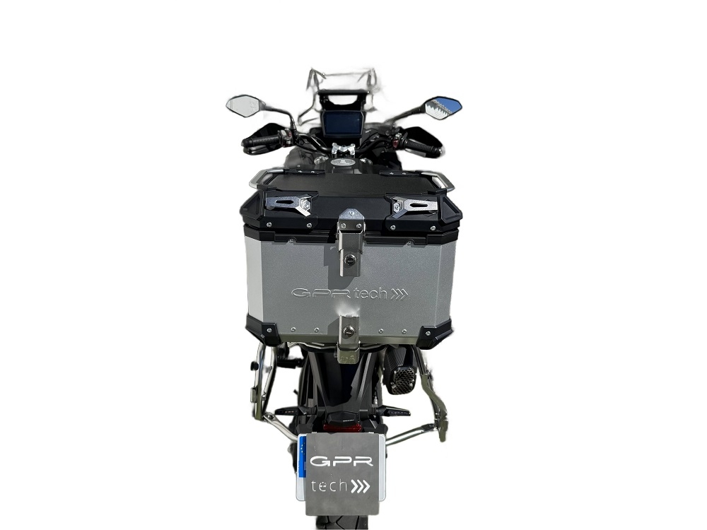 Top case GPR TECH compatible with  Voge 525DSX 2023/2025 e5 Top Case Alpitech en aluminium, couleur argent avec plaque spécifique incluse Capacité Litres 35