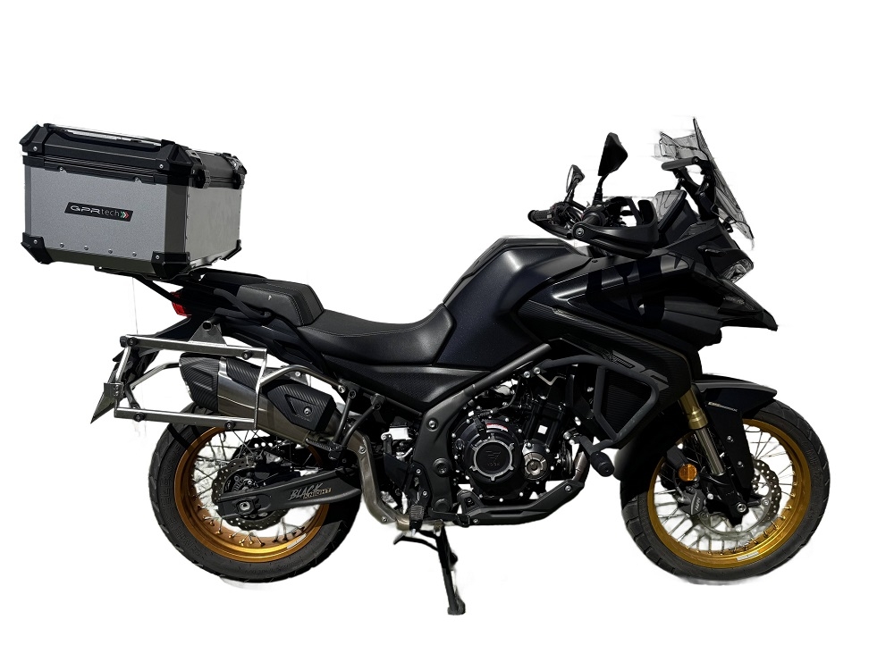 Top case GPR TECH compatible with  Voge 525DSX 2023/2025 e5 Top Case Alpitech en aluminium, couleur argent avec plaque spécifique incluse Capacité Litres 45