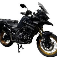 GPR TECH compatible with  Voge 525DSX 2023/2025 e5 Paire de valises latérales en aluminium avec côté droit profilé, couleur noire avec support de valise spécifique Capacité 38 LT. + 32 LT.