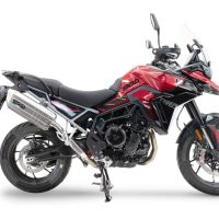 Pot echappement compatible avec Triumph Tiger 900 GT / Pro / Rally Pro 2024-2025, Hyper Sonic Titanium, Échappement légal, homologué,silencieux avec db killer amovible et tuyau de liaison spécifique 