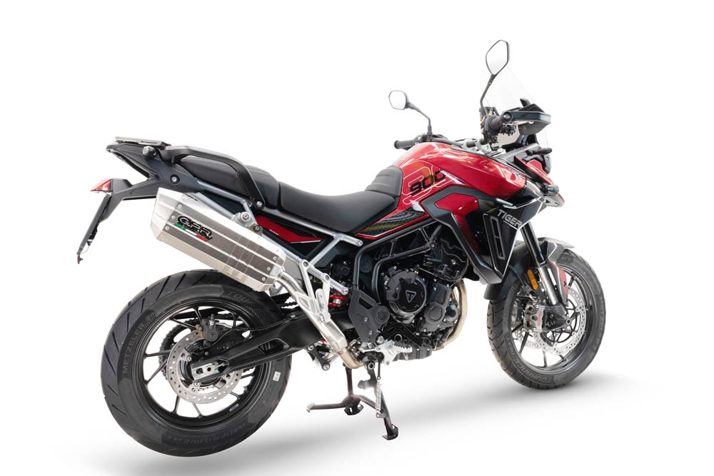 Pot echappement compatible avec Triumph Tiger 900 GT / Pro / Rally Pro 2024-2025, Hyper Sonic Titanium, Échappement légal, homologué,silencieux avec db killer amovible et tuyau de liaison spécifique 
