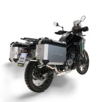 GPR TECH compatible with  Cf Moto 650 Mt 2019/2020 e4 Paire de valises latérales en aluminium avec couleur argent avec support de valise spécifique Capacité 38 LT. + 38 LT.