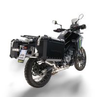 GPR TECH compatible with  Cf Moto 650 Mt 2021/2024 e5 Paire de valises latérales en aluminium avec couleur noire avec support de valise spécifique Capacité 38 LT. + 38 LT.